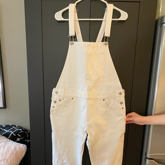 Levi’s White Denim Overalls - Picture 1 of 8